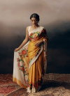 Sf Flora J Japan Satin With Floral Printed Party Wear Saree Exporters In India