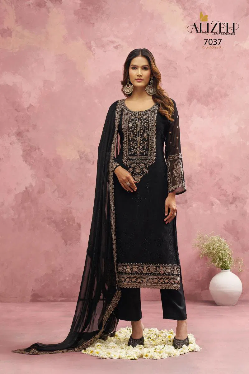 Aura By Alizeh Georgette With Khatli Work Designer Salwar Suits Suppliers In India