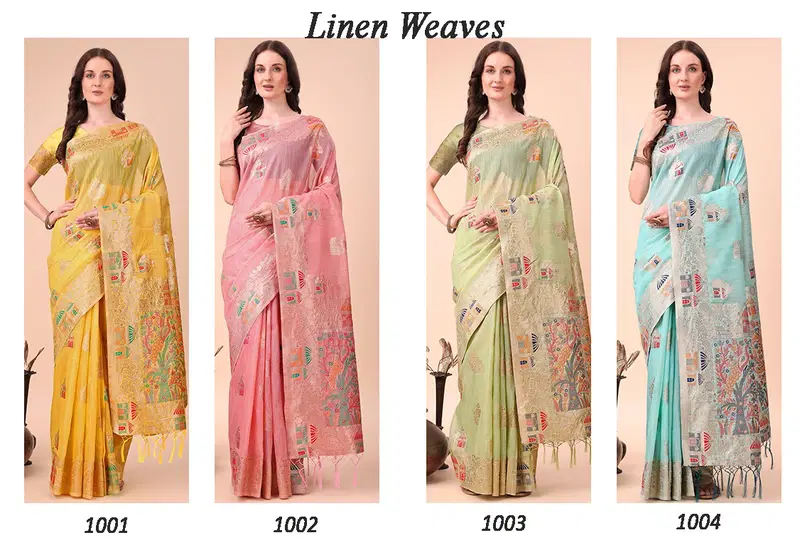 Linen Weaves By Astita Cotton Weeding Wear Saree Exporters In India