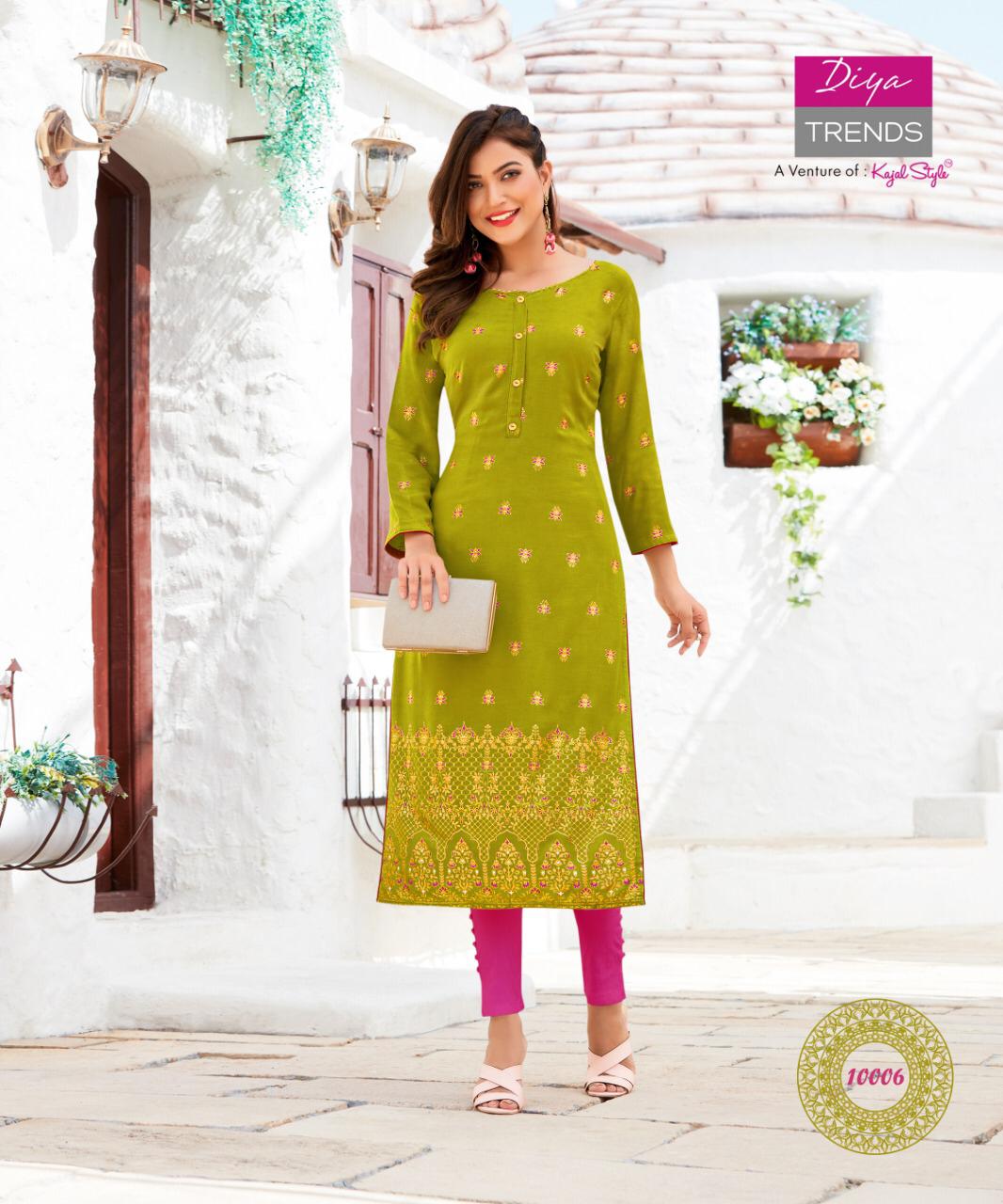 Garden City 10 Ethnic Wear Designer Printed Rayon Kurtis Collection
