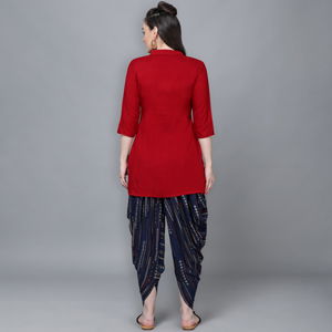 Kainat 8 Fancy New Party Wear Rayon Printed Kurti With Dhoti Collection