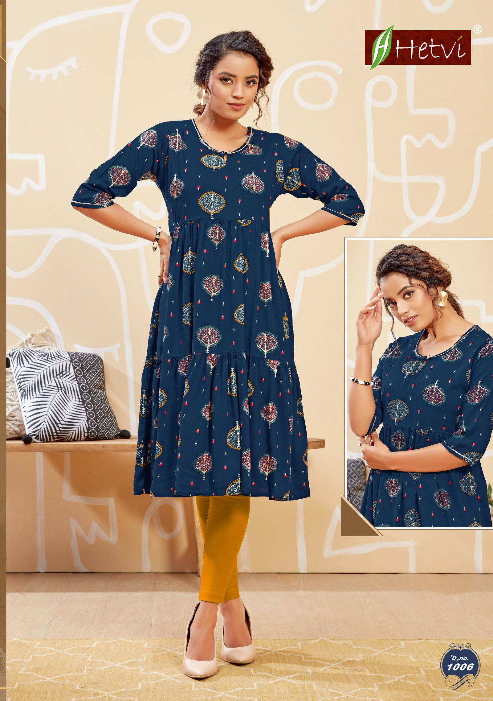 Hetvi Forum Casual Wear Rayon Printed Designer Anarkali Kurtis Collection
