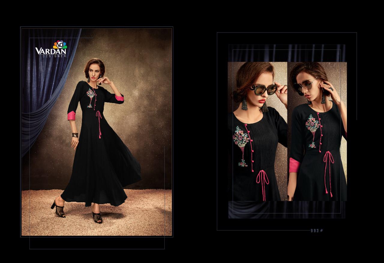 Passion Vol-1 Heavy Designer Party Wear Riyon Long Kurti With Designer Neck Design 