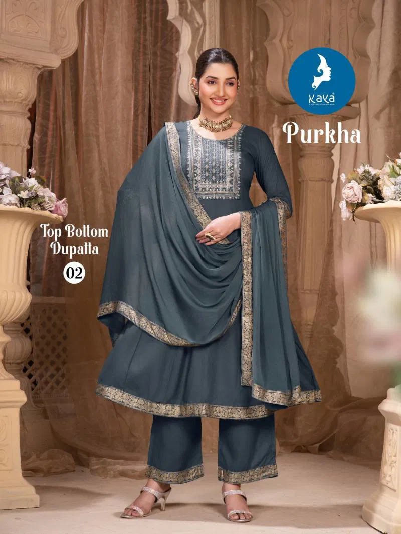 Purkha By Kaya Rayon Kurti Pant With Dupatta Wholesalers In Delhi