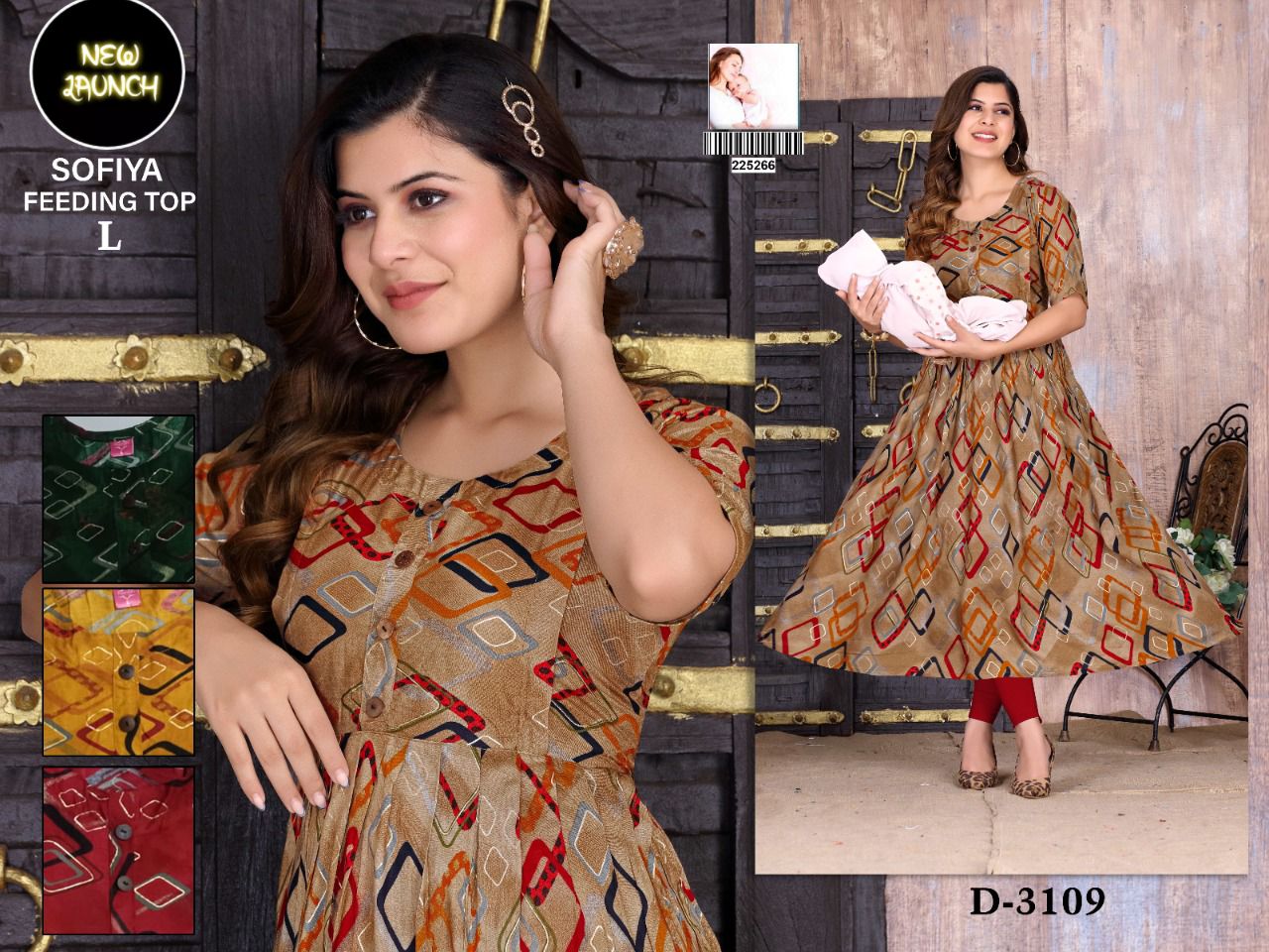 Sofiya 3109 Feeding Rayon Fancy Designer Ethnic Wear Anarakli Kurti Collection