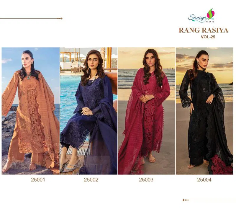 Rang Rasiya Vol 25 By Saniya Pakistani Salwar Suit Wholesalers In Delhi