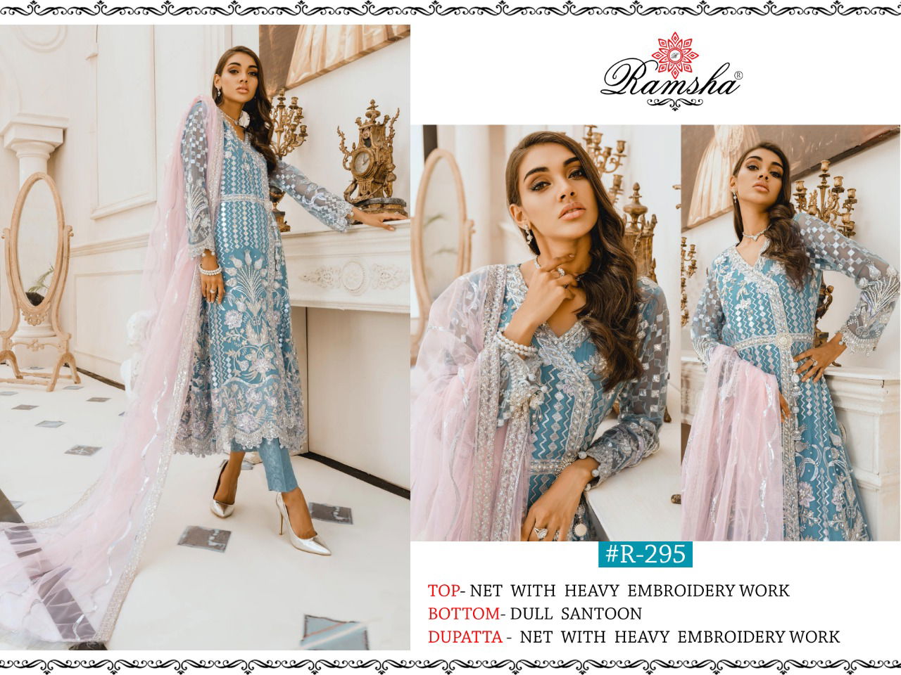 Ramsha R 295 to 298 Latest Fancy Designer Heavy Festive Wear Georgette Pakistani Salwar Suits Collection
