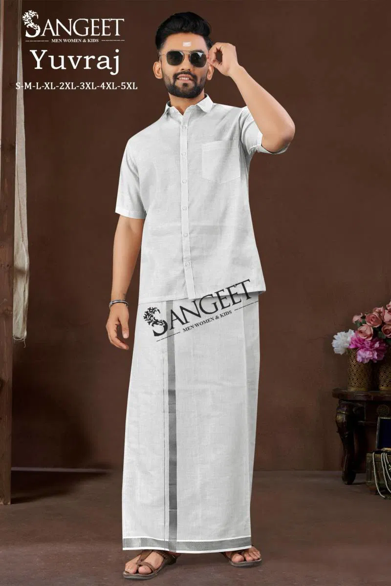 Sangeet Yuvraj Mens Silk Shirt With Vesti Bulk Orders In India