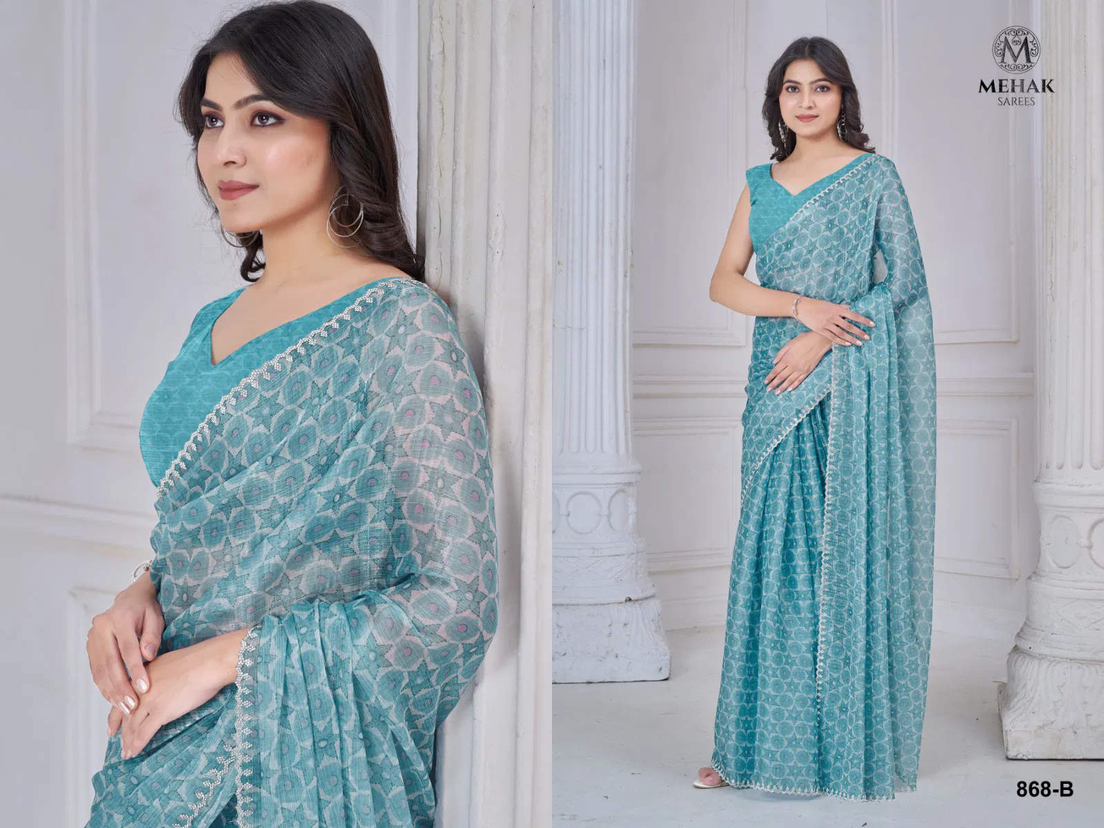 Mehek 868 A To C Silk Organza Embroidery Designer Saree Orders In India