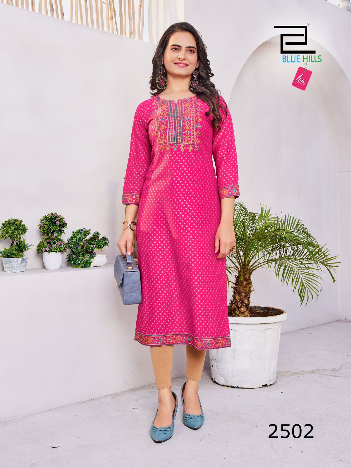 Solid Vol 25 By Blue Hills 2501 to 2508 Kurti suppliers in India