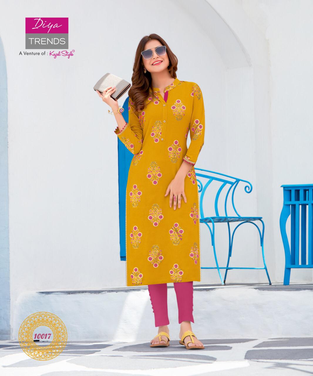 Garden City 10 Ethnic Wear Designer Printed Rayon Kurtis Collection
