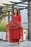 Naisha K 345 Cotton Embroidery Kurti With Pant And Dupatta Bulk Orders In India