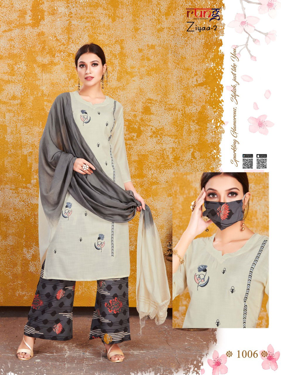 Rung Ziyaa 2 Latest Designer Heavy Rayon Embroidery Worked Ready Made Salwar Suit Collection 