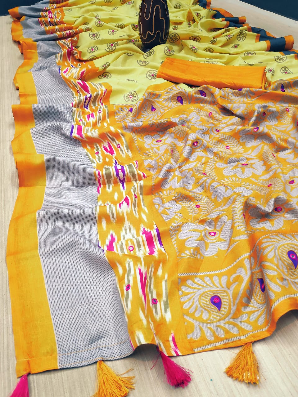 Nakshvi Latest Designer Party Wear Mirror Casual Wear Stylish Silk Saree Collection