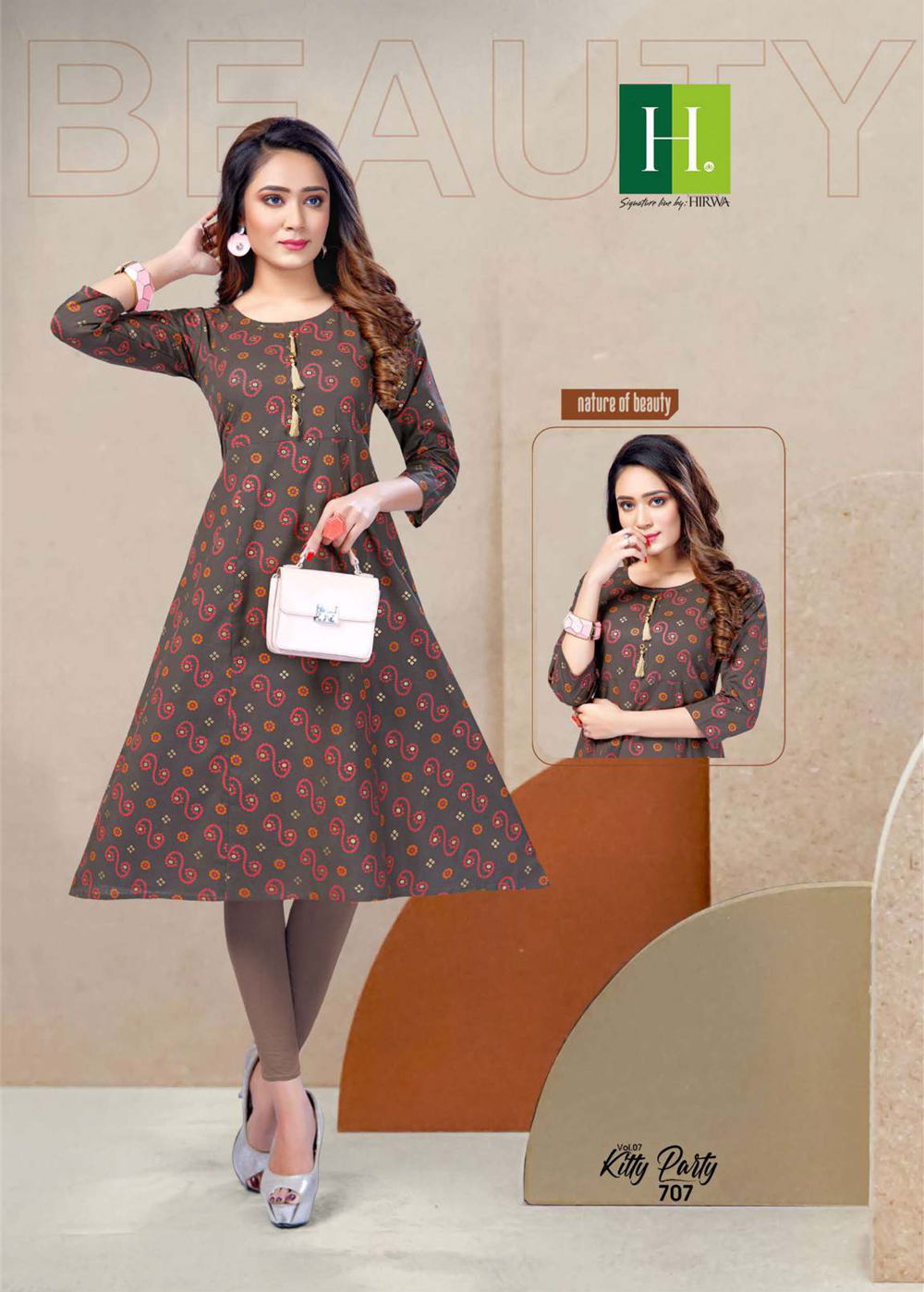 Hirwa Kitty Party 7 Latest Fancy Designer Casual Wear Bandhani Printed Designer Kurtis Collection
