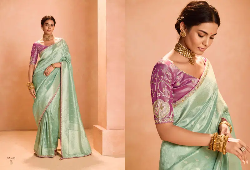 Utsav By Kimora Tissue Silk Party Wear Surat Saree Wholesale Market