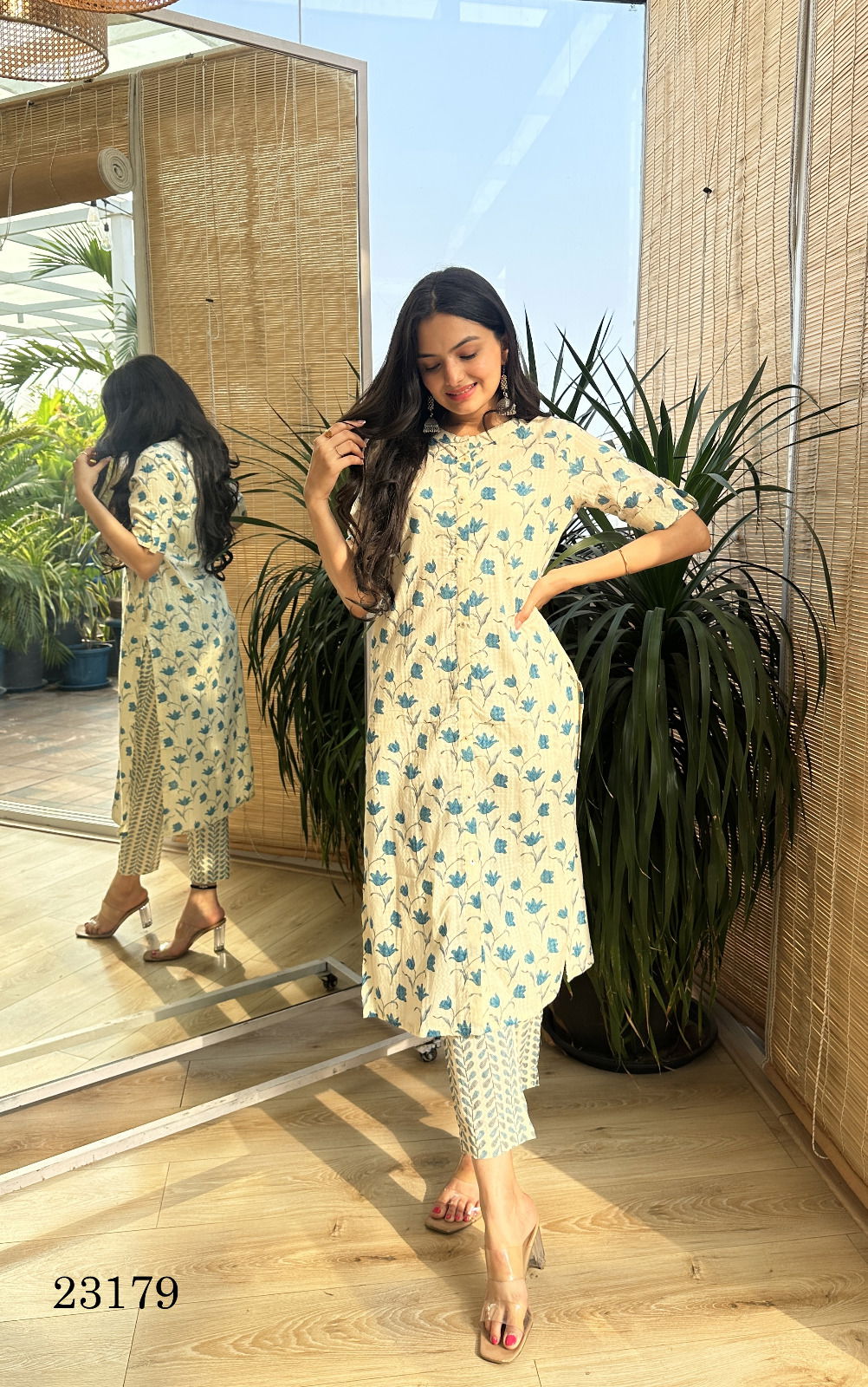 Indira 23179 Cambric Cotton Kurti With Bottom Catalog
