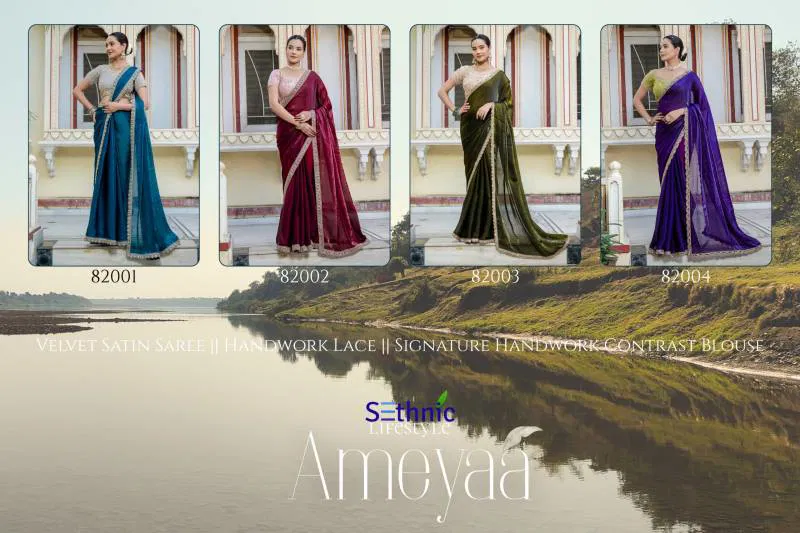 Ameyaa By Sethnic Satin Occasion Wear Saree Wholesale Shop In Surat