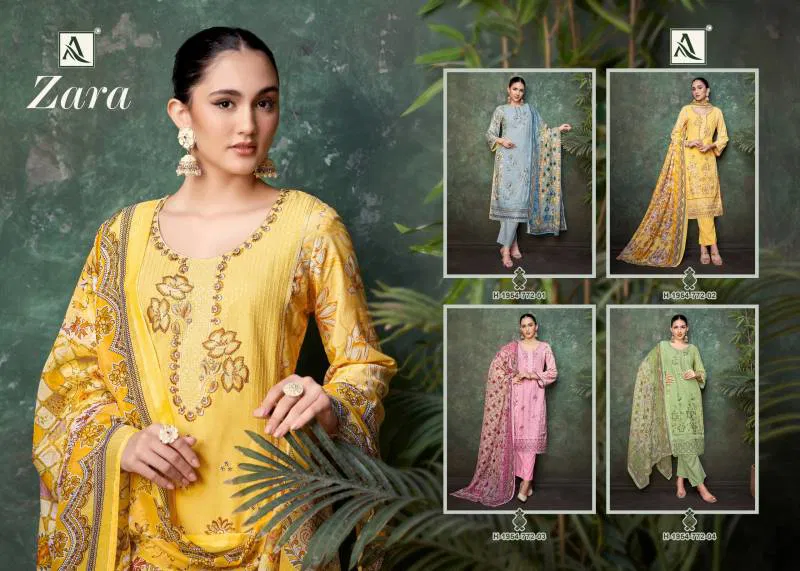 Zara By Alok Viscose Rayon Printed Dress Material Whlesalers In Delhi