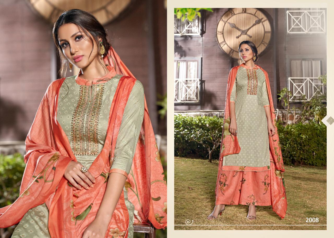 7 Clouds Utsav Pure Zam  Print With Neck Embroidery and Diamond Work Plazzo Salwar Suit Collections