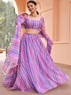Multi Stripe 01 Georgette Fancy Printed Lehenga Choli Exporters In India