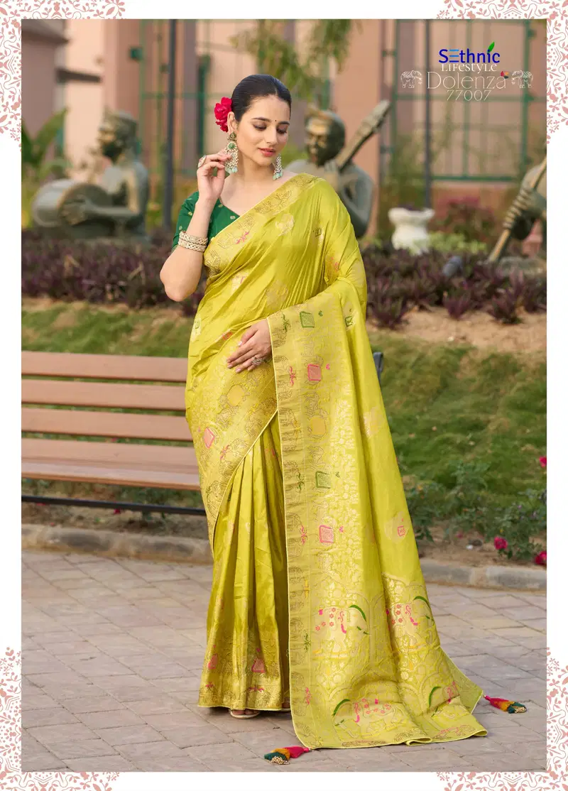 Dolenza Vol 2 By Sethnic Dola Silk Triple Meenakari Saree Orders In India