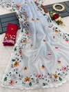 Dhruvi Super Hit Treding Organiza Silk Embroidery Sarees Wholesale Market In Surat With Price