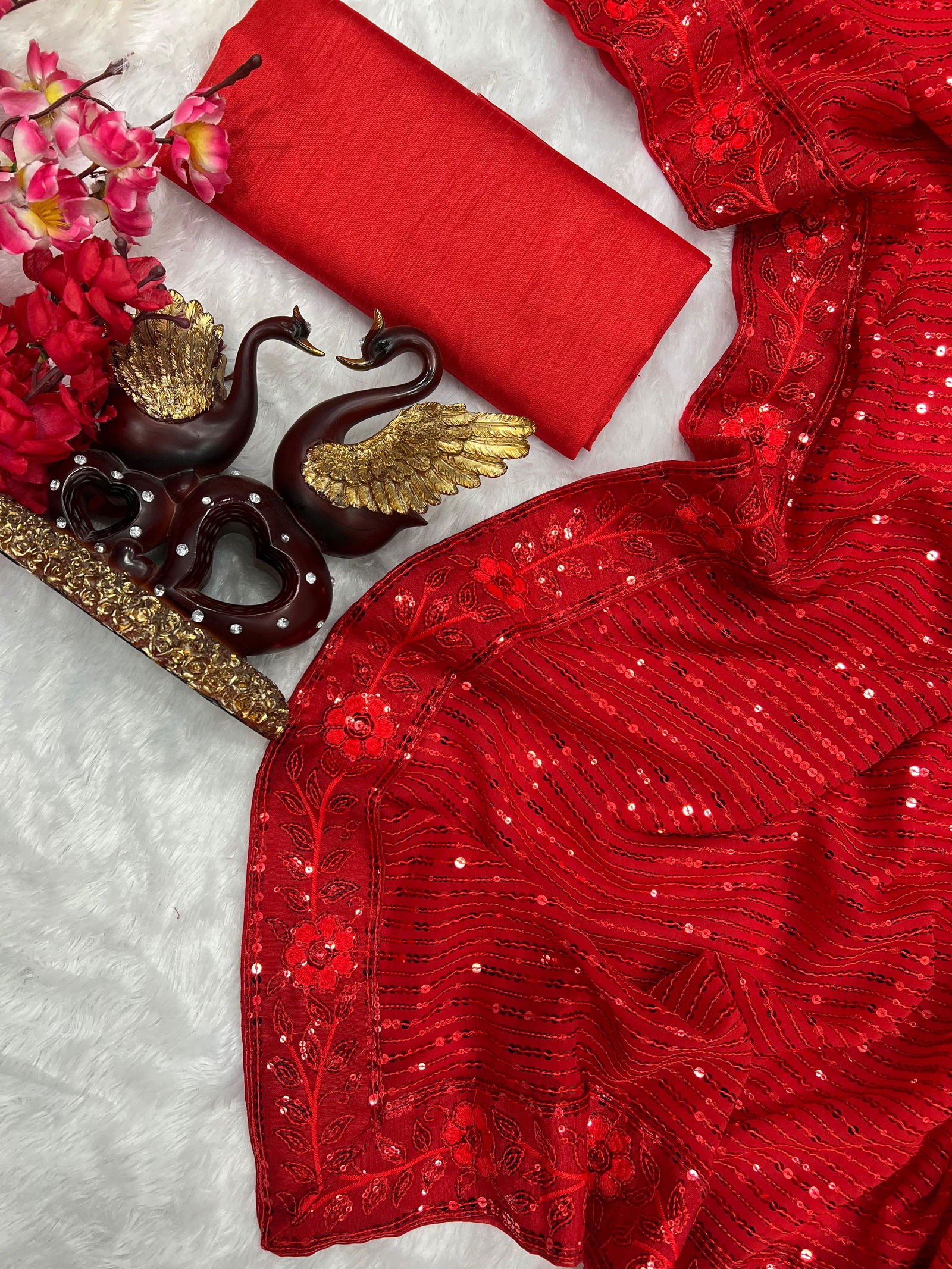 5239 Heavy Georgette Designer Party Wear Sarees Catalog