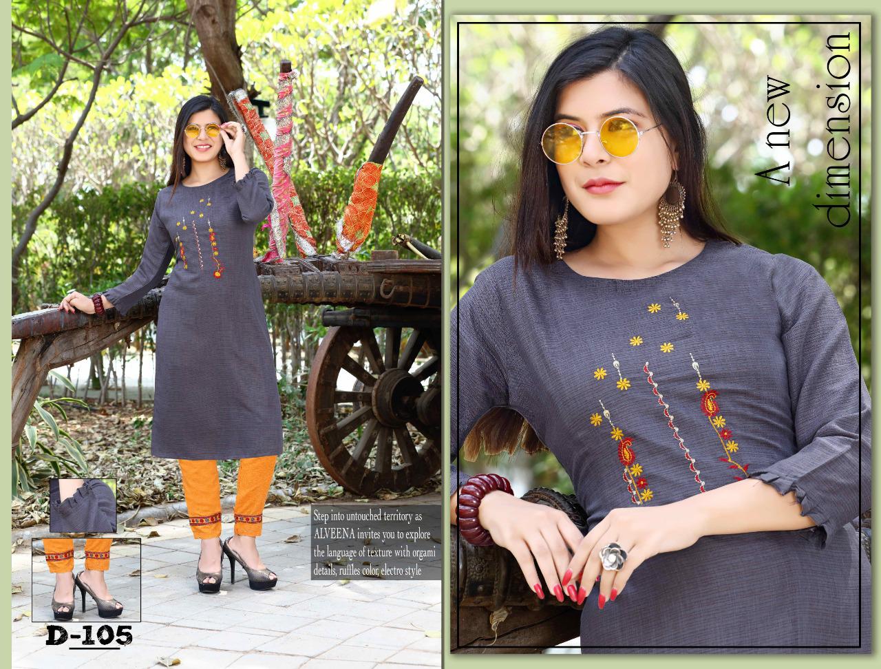 Trendy Pearl Latest Fancy Designer Ethnic Wear Embroidery Rayon Kurti With Bottom Collection
