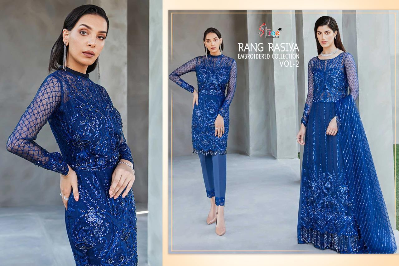 Shree Rang Rasiya Embroidered Collection 2 Latest Wedding Wear Heavy Butterfly Net With Full Embroidery Work Pakistani Salwar Suits Collection