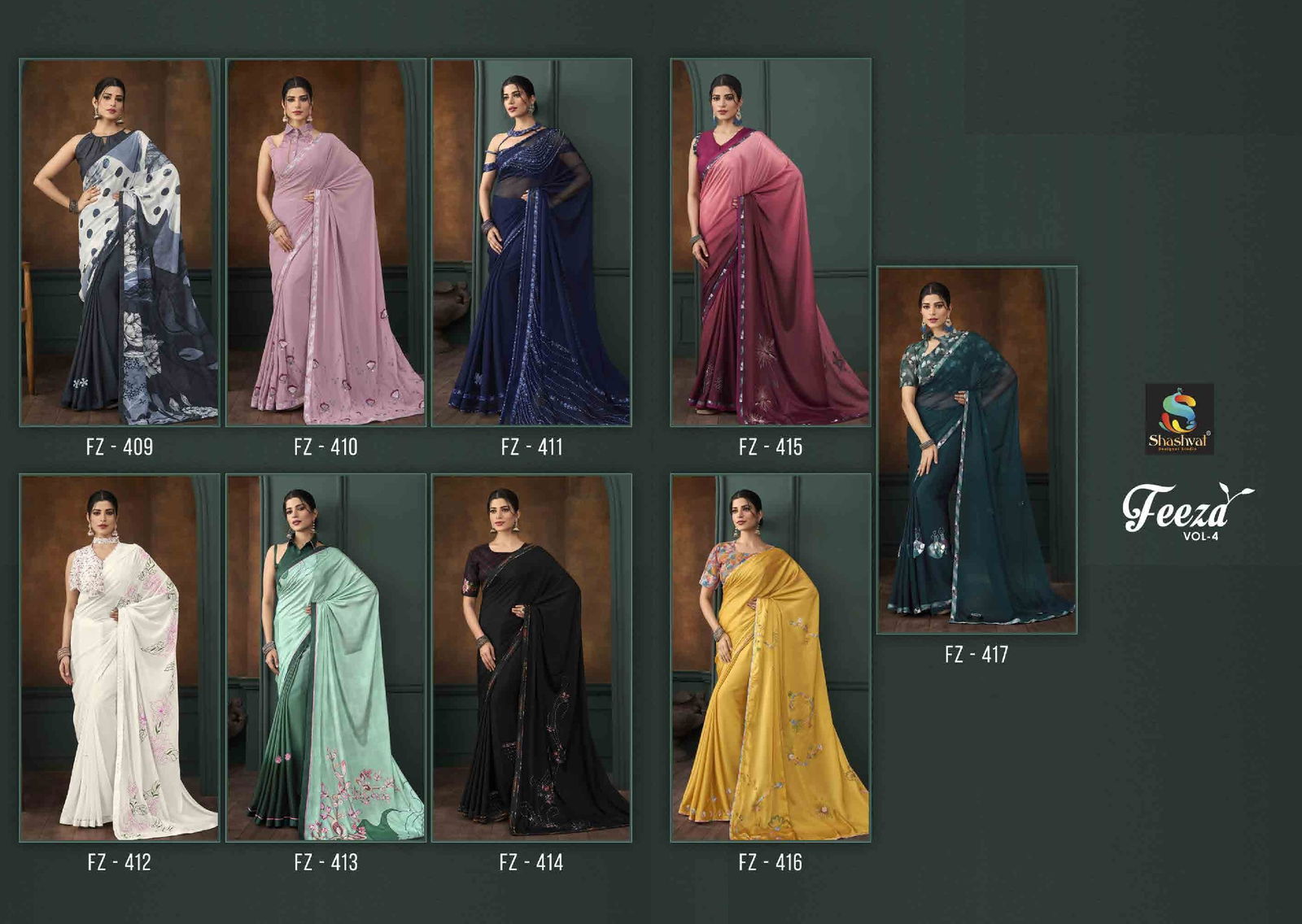 Feeza Vol 4 By Shashvat Fancy Designer Saree Wholesale Shop In Surat