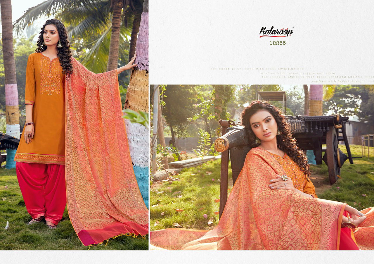 Kalaroop Sunheri By Patiala Vol 3 Latest Designer Festive Wear Jam Silk Ready Made Collection
