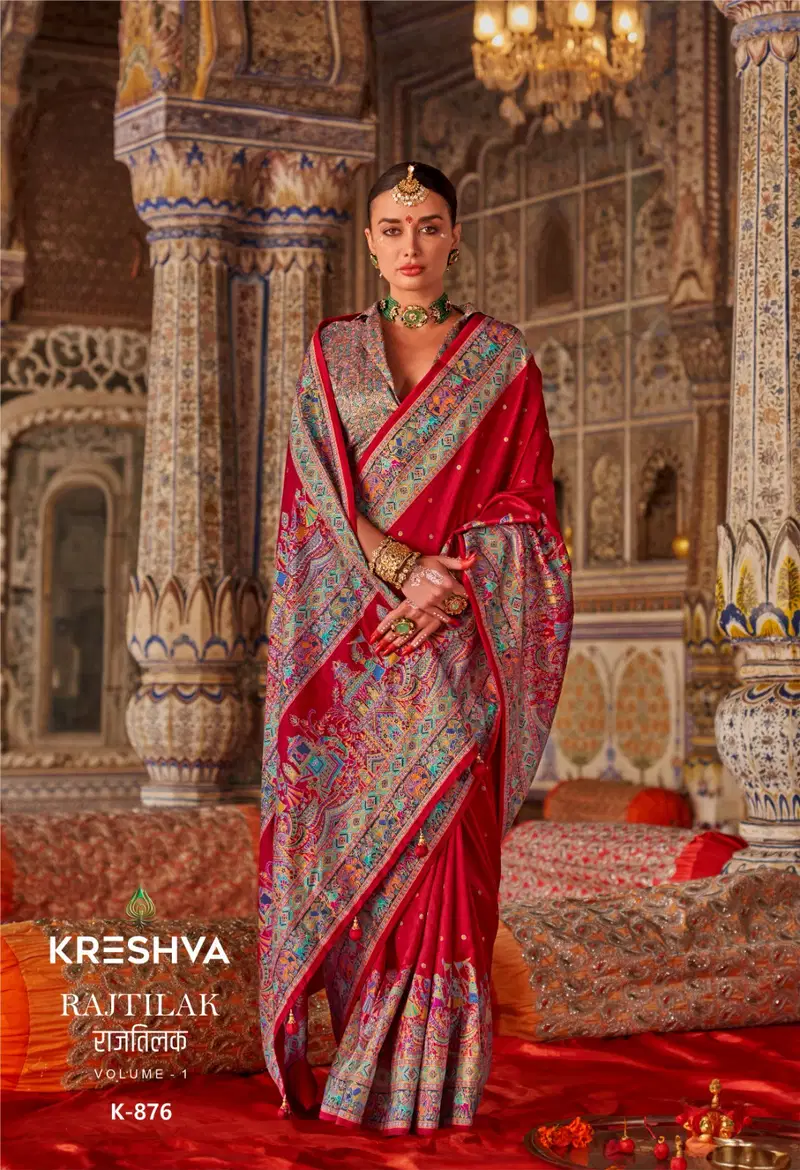 Rajtilak By Kreshva P V Silk Wedding Wear Saree Wholesale Shop In Surat