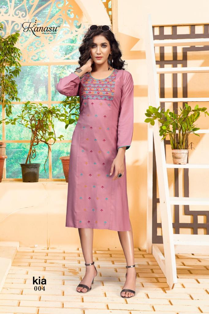 Kanasu Kia Ethnic Wear Rayon Designer Long Kurtis Collection
