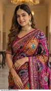 Tew Vol 2 Roman Silk With Ajarakh Printed Saree
