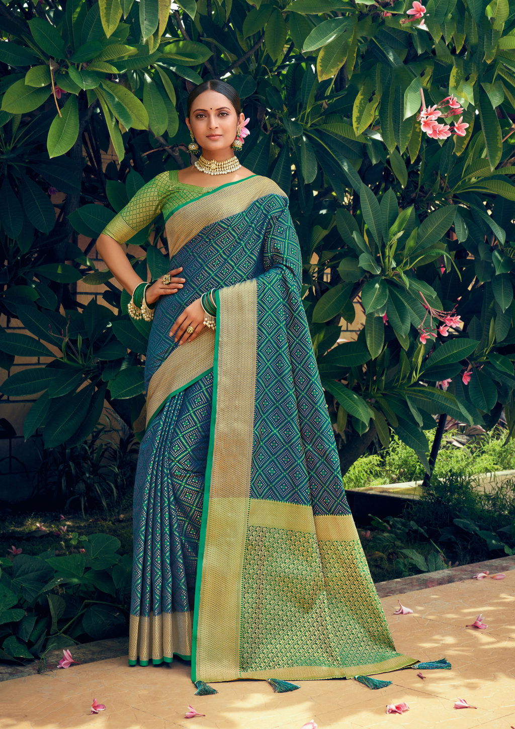 Sangam Navratan Heavy Festive Wear Patola Silk Latest Designer Saree Collection
