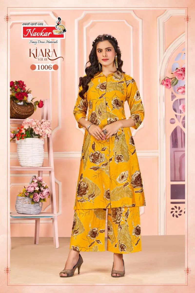Kiara Vol 1 By Navkar Vatican Discharge Printed Kurti With Bottom Exporters In India