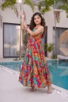 Lucaya Kids Vol 1 Rayon Digital Printed Flare Gown Set