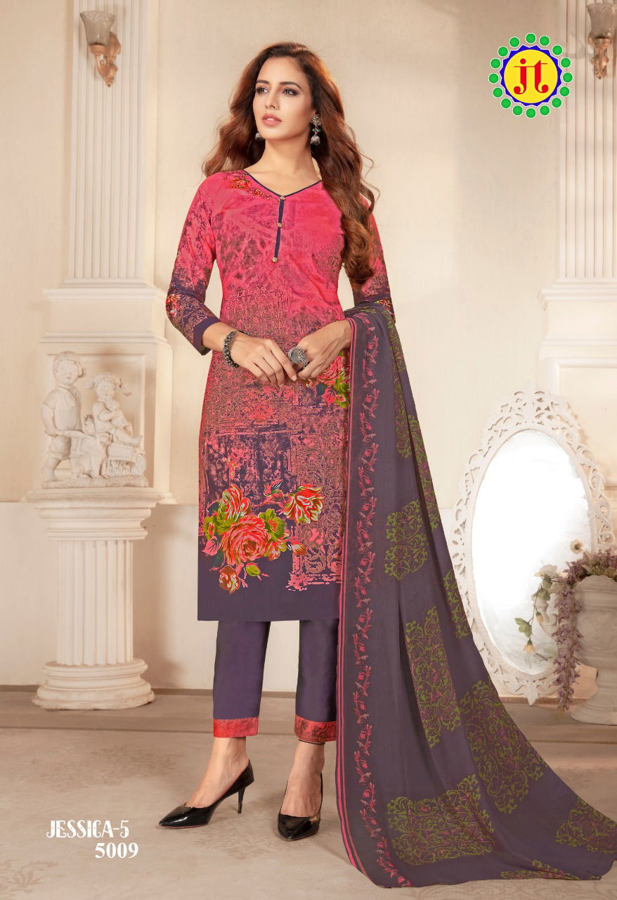 Jt Jessica 5 Latest Regular Wear Printed Cotton Dress Material Collection 