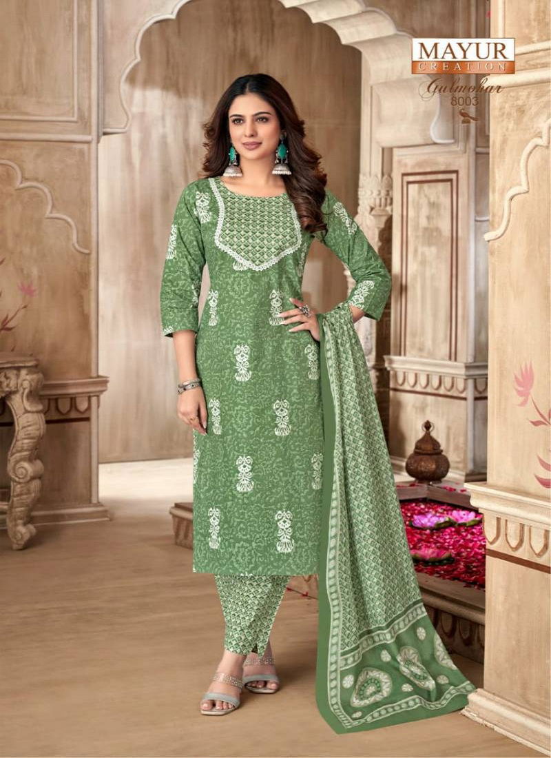 Gulmohar Vol 8 By Mayur Cotton Printed Dress Material Wholesale Clothing Suppliers In India