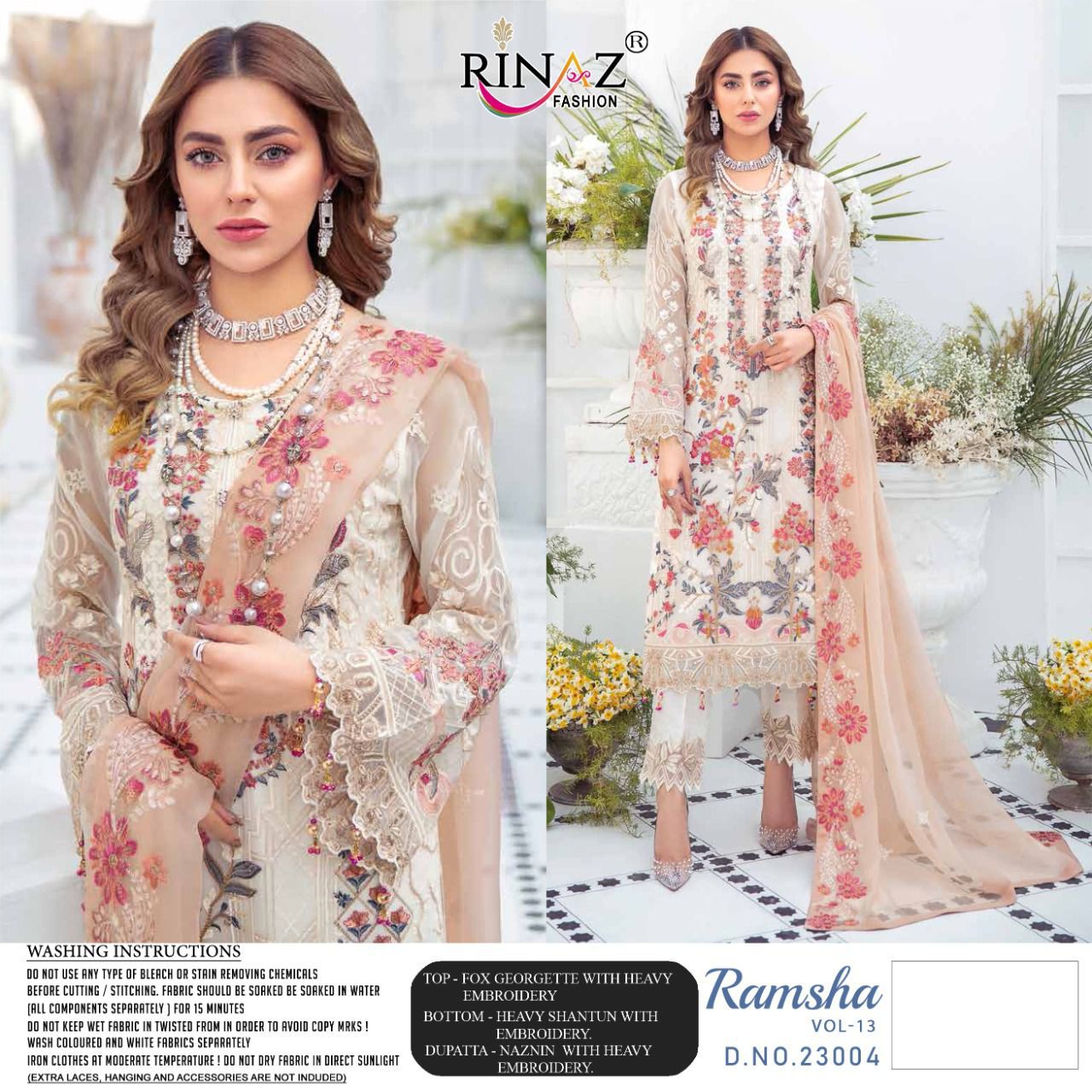 Rinaz Ramsha 13 Nx Heavy Festive Wear Georgette Pakistani Salwar Kameez
