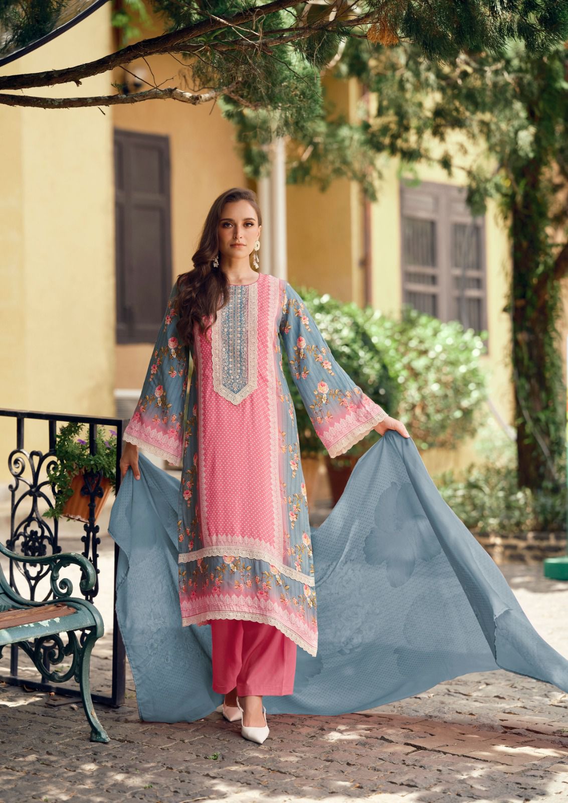 Cross Stitch By The Hermitage Shop Lawn Cotton Dress Material Exporters In India