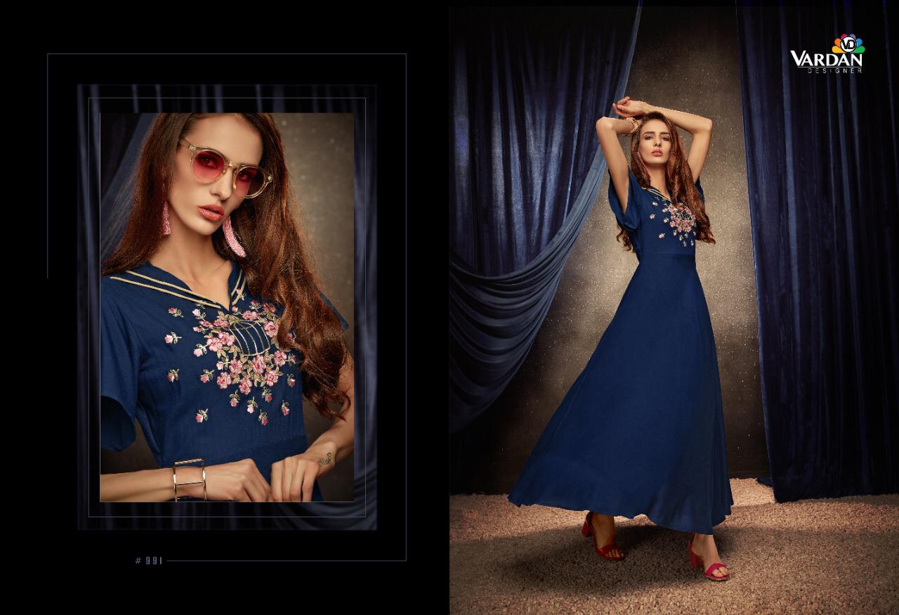 Passion Vol-1 Heavy Designer Party Wear Riyon Long Kurti With Designer Neck Design 