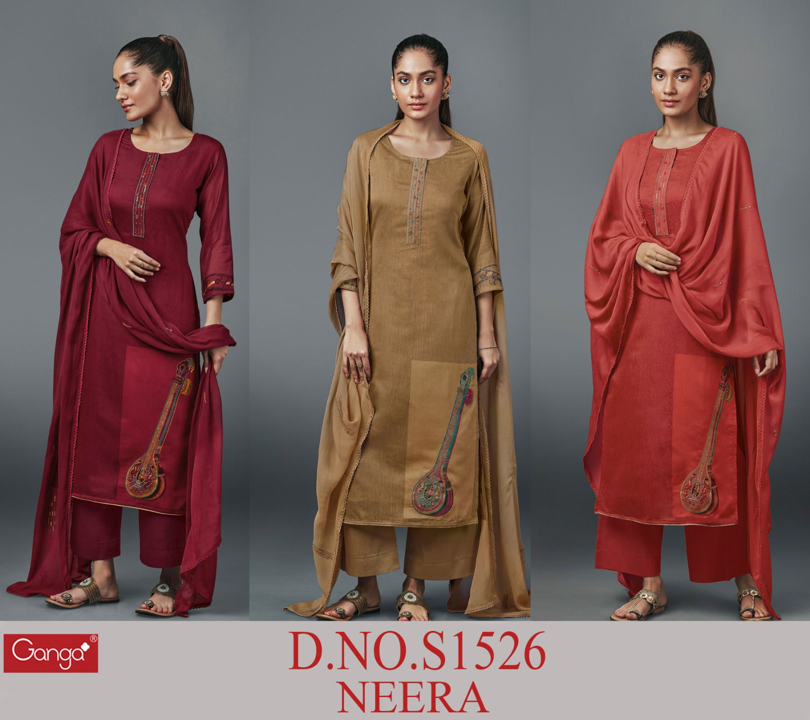 Neera 1526 By Ganga Silk Salwar kameez Catalog