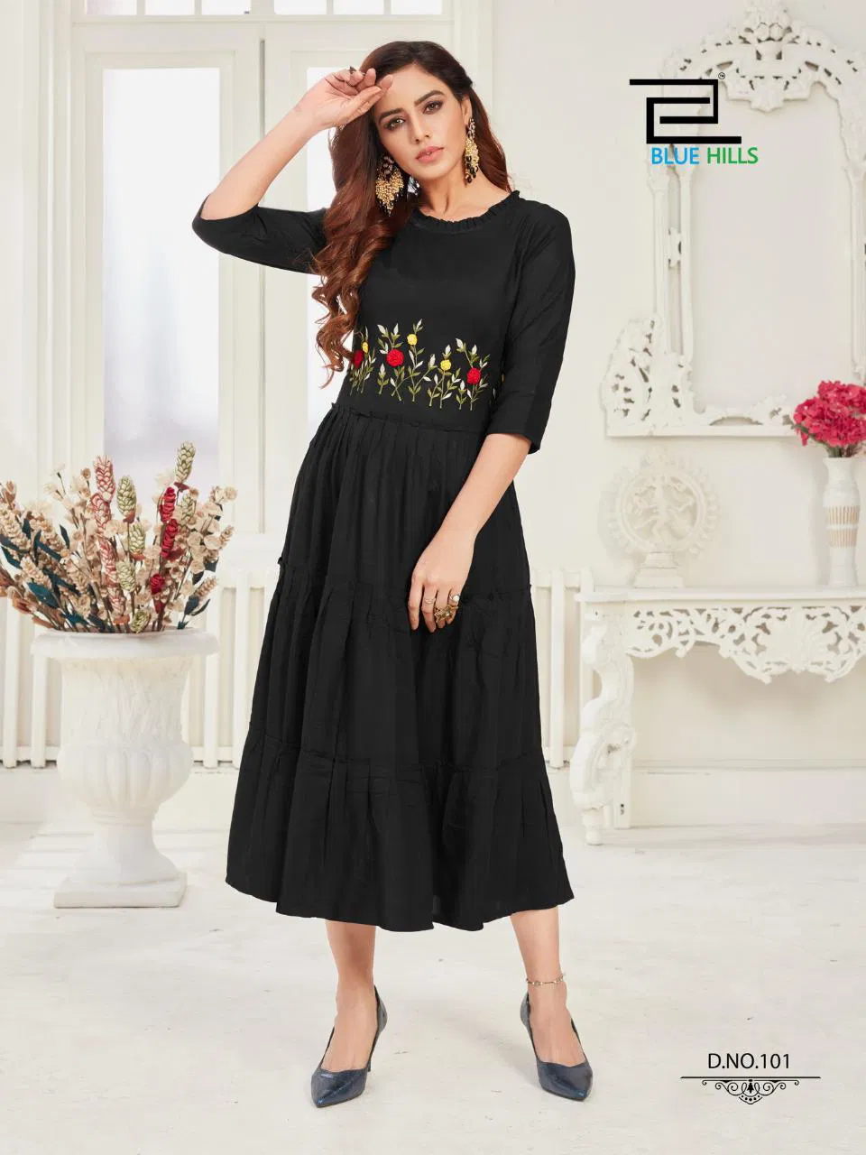 Blue Hills Mohini 1 Latest fancy Ethnic Wear Rayon Designer Long Kurtis Collection