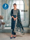 Pankhu By Kaya Vertican Straight Cut Online Kurti With Bottom Dupatta Wholesale
