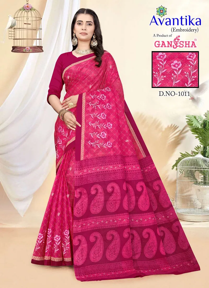 Avantika Vol 1 By Ganesha Cotton Printed Daily Wear Saree Orders In India