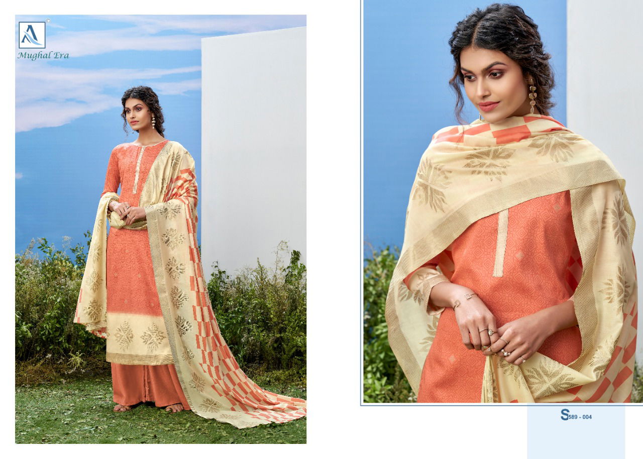 Alok Mughal Era 3 Latest Fancy Designer Casual Wear Pure Jam Cotton Gold Print Designer Dress Material Collection
