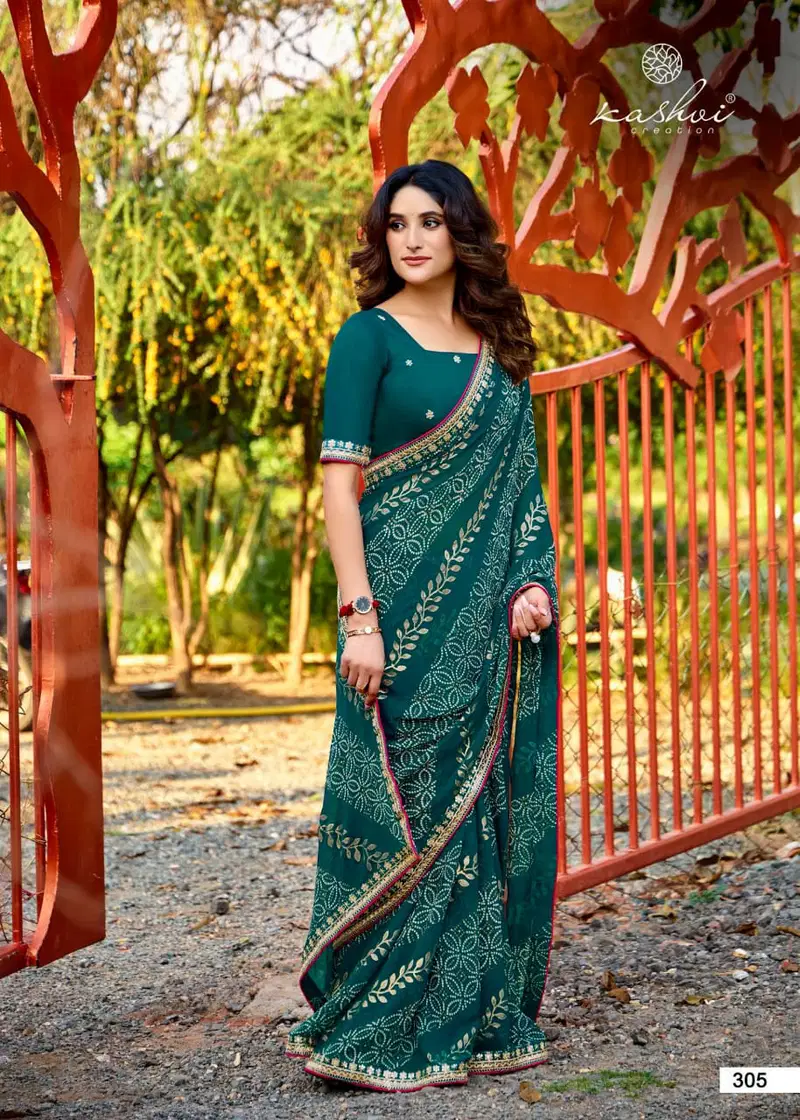Chuneri Vol 3 By Kashvi Mono Georgette Daily Wear Saree Wholesale Online
