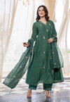 Dhruvi 368 Green Designer Silk Kurti Set Collection Wholesale Clothing Distributors In India